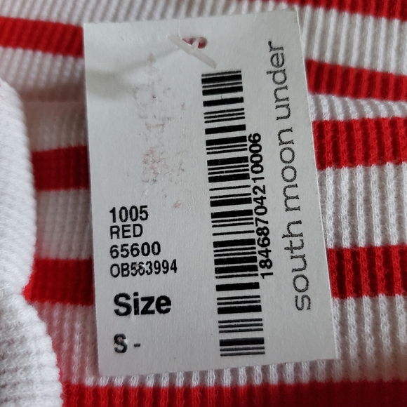 Free People Top Cannes Tee Red White Stripe Size S NWT - Picture 10 of 15